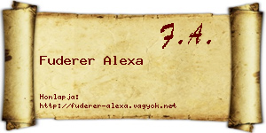 Fuderer Alexa névjegykártya